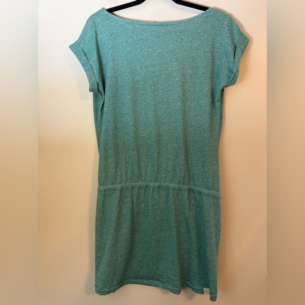 NWT Bench Teal Green Side-Tie Cowl Neck Short Sleeve Jersey Dress Size M - Picture 3 of 13
